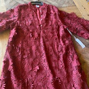 J. Marie Floral Lace Red Dress